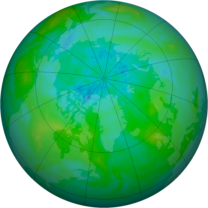 Arctic ozone map for 29 August 2004